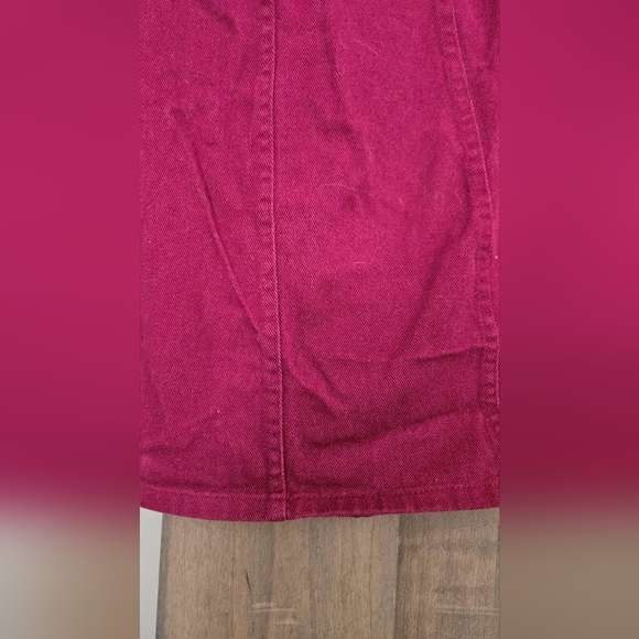 HARPER HERITAGE Maroon Mini skirt gold buttons front. Size small - Picture 6 of 9